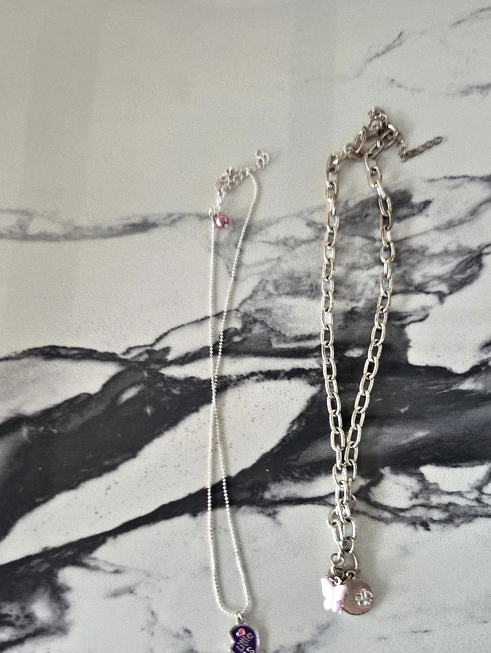 Double Layer Charm Necklaces in Gold & Silver
